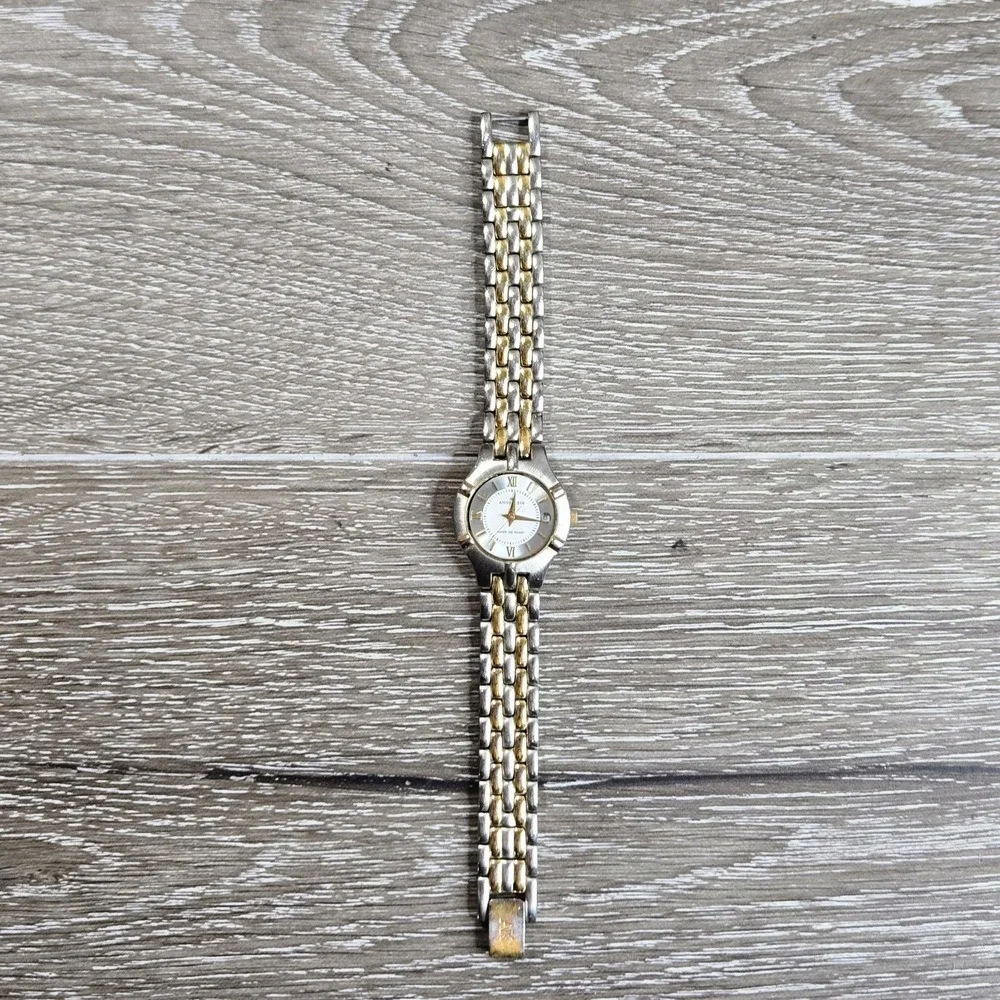 Anne Klein Women's Two Tone Watch 10/6411 Silver Gold Bracelet Date Day